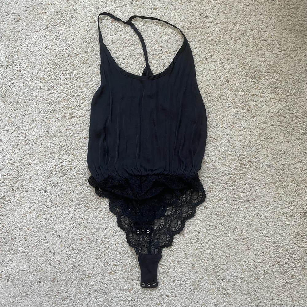 Silky black bodysuit